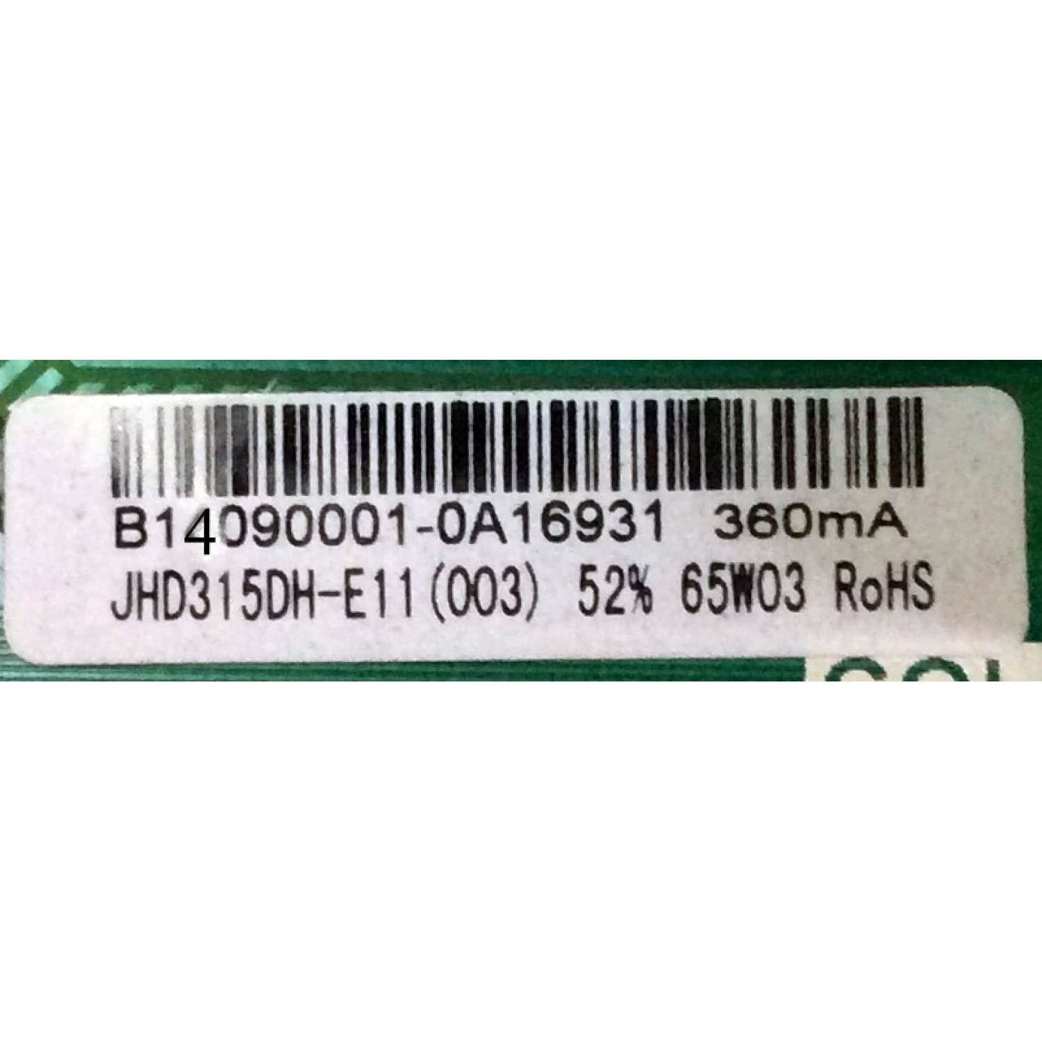 FUENTE / MAIN / HISENSE /  32D37 32G1505 /  173397 / (J142728) / TP.MS3393.PB851 / B14090001 / MODELO 32H3E / LHD32D37US /  PANEL JHD315DH-E11(003)\S0\GM\ROH  - Imagen 2